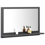 Bathroom Mirror Grey 60x10.5x37 cm Engineered Wood - Top-Down View