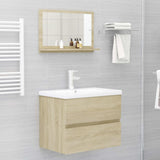 Bathroom Mirror Sonoma Oak 60x10.5x37 cm Engineered Wood - Rear View
