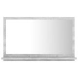 Bathroom Mirror Concrete Grey 60x10.5x37 cm Engineered Wood - Front View