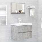 Bathroom Mirror Concrete Grey 60x10.5x37 cm Engineered Wood