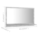Bathroom Mirror Concrete Grey 60x10.5x37 cm Engineered Wood - Close-Up Angle
