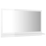 Bathroom Mirror High Gloss White 60x10.5x37 cm Engineered Wood - Side View