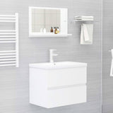 Bathroom Mirror High Gloss White 60x10.5x37 cm Engineered Wood - Rear View