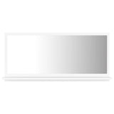 Bathroom Mirror White 80x10.5x37 cm Engineered Wood - Front View