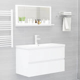 Bathroom Mirror White 80x10.5x37 cm Engineered Wood - Rear View