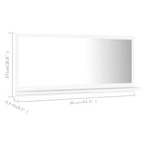 Bathroom Mirror White 80x10.5x37 cm Engineered Wood - Close-Up Angle