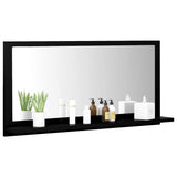 Bathroom Mirror Black 80x10.5x37 cm Engineered Wood - Top-Down View