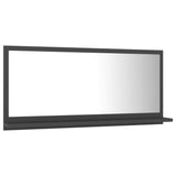 Bathroom Mirror Grey 80x10.5x37 cm Engineered Wood - Side View