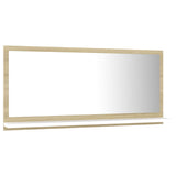 Bathroom Mirror White and Sonoma Oak 80x10.5x37 cm Engineered Wood - Side View