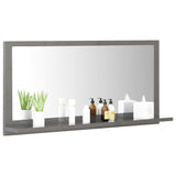 Bathroom Mirror High Gloss Grey 80x10.5x37 cm Engineered Wood - Top-Down View
