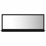 Bathroom Mirror Black 90x10.5x37 cm Engineered Wood - Front View