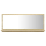 Bathroom Mirror Sonoma Oak 90x10.5x37 cm Engineered Wood - Front View