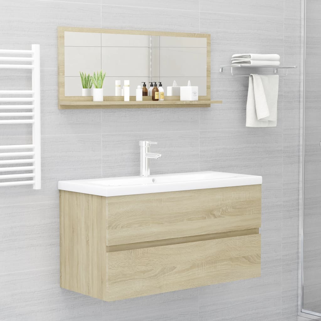 Bathroom Mirror Sonoma Oak 90x10.5x37 cm Engineered Wood