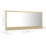 Bathroom Mirror Sonoma Oak 90x10.5x37 cm Engineered Wood