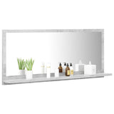 Bathroom Mirror Concrete Grey 90x10.5x37 cm Engineered Wood - Side View