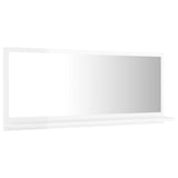 Bathroom Mirror High Gloss White 90x10.5x37 cm Engineered Wood - 45-Degree Angle