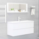 Bathroom Mirror White 100x10.5x37 cm Engineered Wood - Rear View