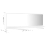 Bathroom Mirror White 100x10.5x37 cm Engineered Wood - Close-Up Angle
