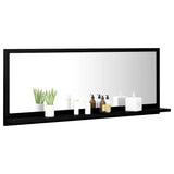 Bathroom Mirror Black 100x10.5x37 cm Engineered Wood - Top-Down View