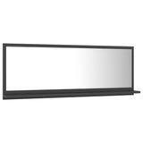 Bathroom Mirror Grey 100x10.5x37 cm Engineered Wood - Side View