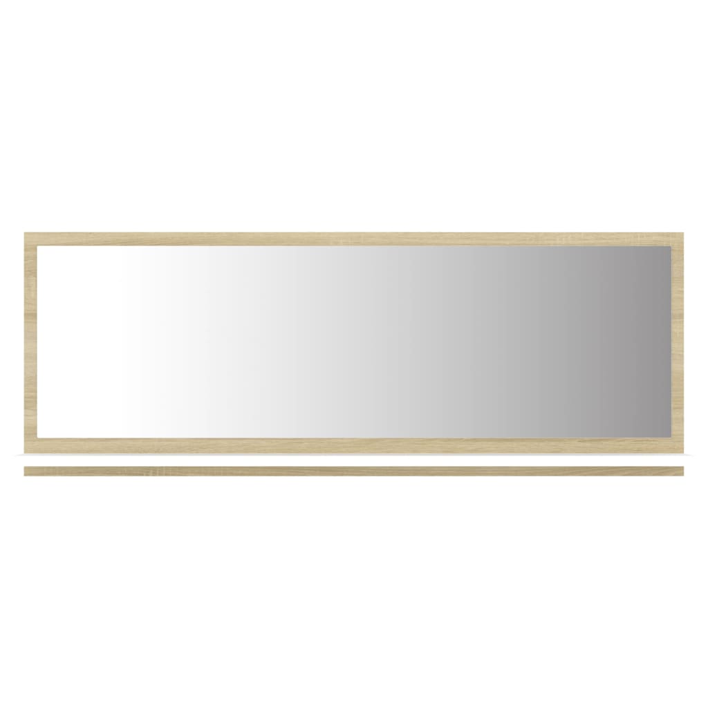 Bathroom Mirror White and Sonoma Oak 100x10.5x37 cm Engineered Wood