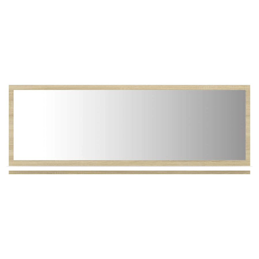 Bathroom Mirror White and Sonoma Oak 100x10.5x37 cm Engineered Wood