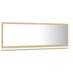 Bathroom Mirror White and Sonoma Oak 100x10.5x37 cm Engineered Wood