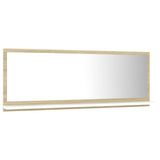 Bathroom Mirror White and Sonoma Oak 100x10.5x37 cm Engineered Wood - Side View