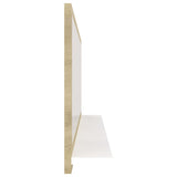 Bathroom Mirror White and Sonoma Oak 100x10.5x37 cm Engineered Wood