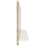 Bathroom Mirror White and Sonoma Oak 100x10.5x37 cm Engineered Wood