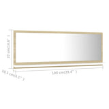 Bathroom Mirror White and Sonoma Oak 100x10.5x37 cm Engineered Wood