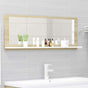 Bathroom Mirror White and Sonoma Oak 100x10.5x37 cm Engineered Wood