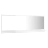 Bathroom Mirror High Gloss White 100x10.5x37 cm Engineered Wood - Side View