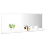 Bathroom Mirror High Gloss White 100x10.5x37 cm Engineered Wood - Top-Down View