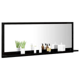 Bathroom Mirror High Gloss Black 100x10.5x37 cm Engineered Wood - Top-Down View