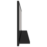Bathroom Mirror High Gloss Black 100x10.5x37 cm Engineered Wood - 45-Degree Angle