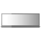 Bathroom Mirror High Gloss Grey 100x10.5x37 cm Engineered Wood - Front View