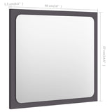 Bathroom Mirror Grey 40x1.5x37 cm Engineered Wood - 45-Degree Angle