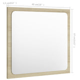 Bathroom Mirror Sonoma Oak 40x1.5x37 cm Engineered Wood - 45-Degree Angle
