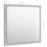 Bathroom Mirror Concrete Grey 40x1.5x37 cm Engineered Wood - 45-Degree Angle
