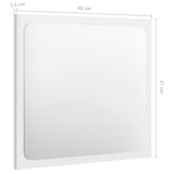 Bathroom Mirror High Gloss White 40x1.5x37 cm Engineered Wood - 45-Degree Angle