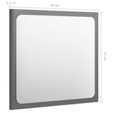 Bathroom Mirror High Gloss Grey 40x1.5x37 cm Engineered Wood - 45-Degree Angle