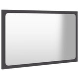 Bathroom Mirror Grey 60x1.5x37 cm Engineered Wood - Side View
