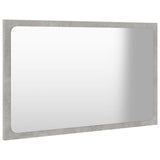 Bathroom Mirror Concrete Grey 60x1.5x37 cm Engineered Wood - Side View