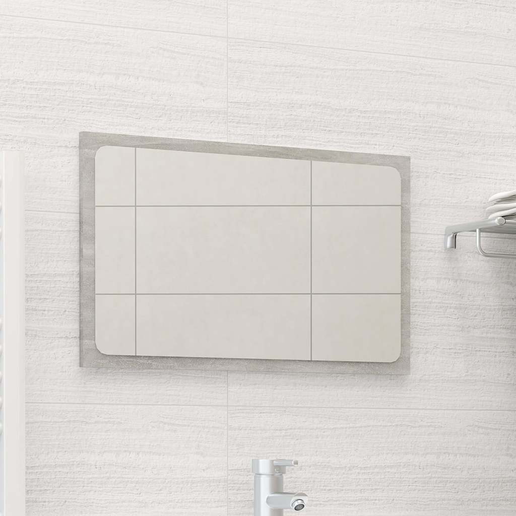 Bathroom Mirror Concrete Grey 60x1.5x37 cm Engineered Wood