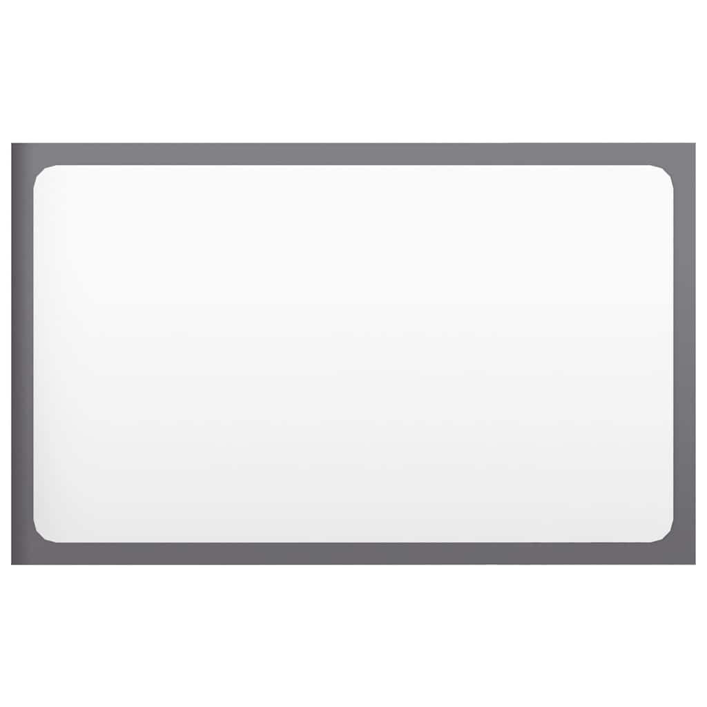 Bathroom Mirror High Gloss Grey 60x1.5x37 cm Engineered Wood