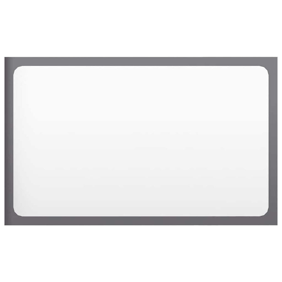 Bathroom Mirror High Gloss Grey 60x1.5x37 cm Engineered Wood