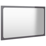 Bathroom Mirror High Gloss Grey 60x1.5x37 cm Engineered Wood - Side View