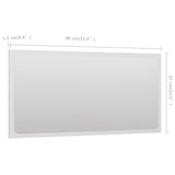 Bathroom Mirror White 80x1.5x37 cm Engineered Wood - 45-Degree Angle