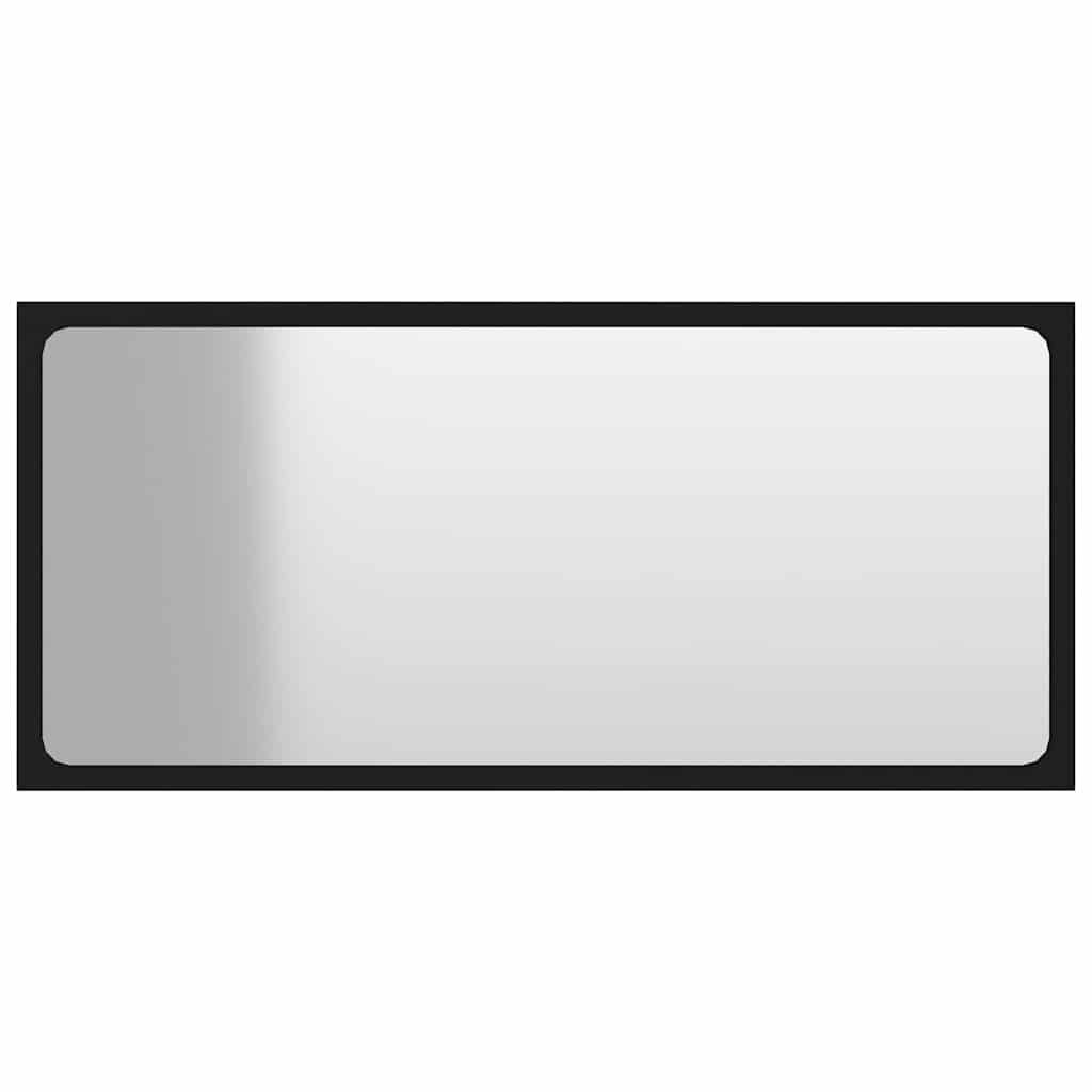 Bathroom Mirror Black 80x1.5x37 cm Engineered Wood